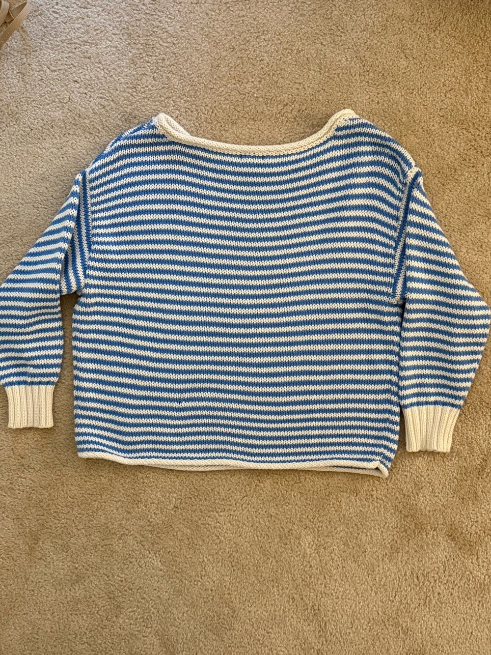 Wild Fable Striped Blue and Cream Knit Sweater - Women - Picture 3 of 5